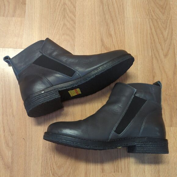 Eric Michael Ankle Boot Bootie Womens EU 38 US 7-7.5 Gray Side Zip Leather - Picture 5 of 9